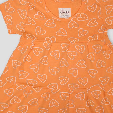 Royal baby Girl Frock Heart Baby Girl Frock - Orange