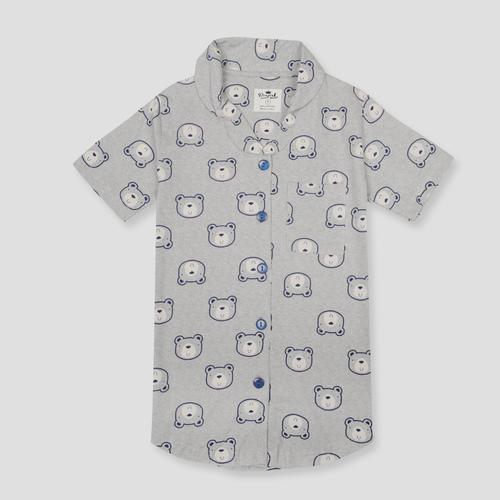 Royal Boys Sets Bear Boys Button Pajama Set - Grey