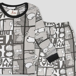 Royal Boys Sets Boys Full Sleeves Pajama Set - Grey