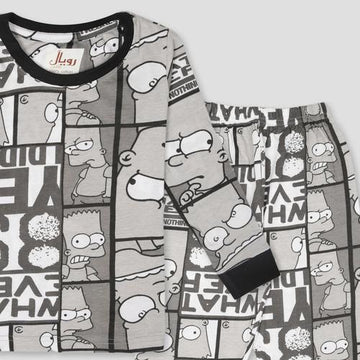 Royal Boys Sets Boys Full Sleeves Pajama Set - Grey