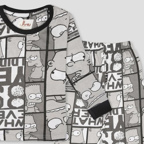 Royal Boys Sets Boys Full Sleeves Pajama Set - Grey