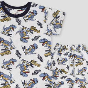 Royal Boys Sets Dino Boys Pajama Set - White