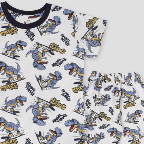 Royal Boys Sets Dino Boys Pajama Set - White