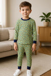 Royal Boys Sets Dino King Boy Full Sleeves Pajama Set- Green