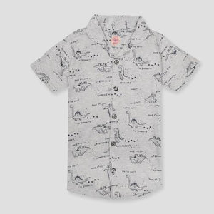 Royal Boys Sets Dinosaur Boys Button Pajama Set - Grey