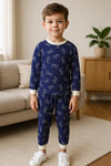 Royal Boys Sets Gaming Console Boy Full Sleeves Pajama Set- Navy Blue
