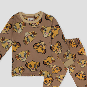 Royal Boys Sets Lion king Boys Full Sleeves Pajama Set - Brown