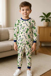 Royal Boys Sets Minecraft Boy Full Sleeves Pajama Sets- Beige