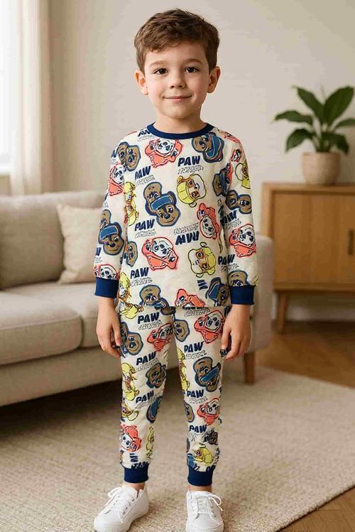 Royal Boys Sets Paw Patrol Girl Full Sleeves Pajama Sets- Beige