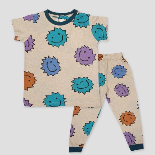 Royal Boys Sets Smiley Boys Pajama Set - Biege