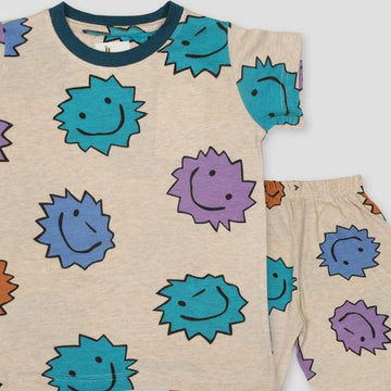 Royal Boys Sets Smiley Boys Pajama Set - Biege