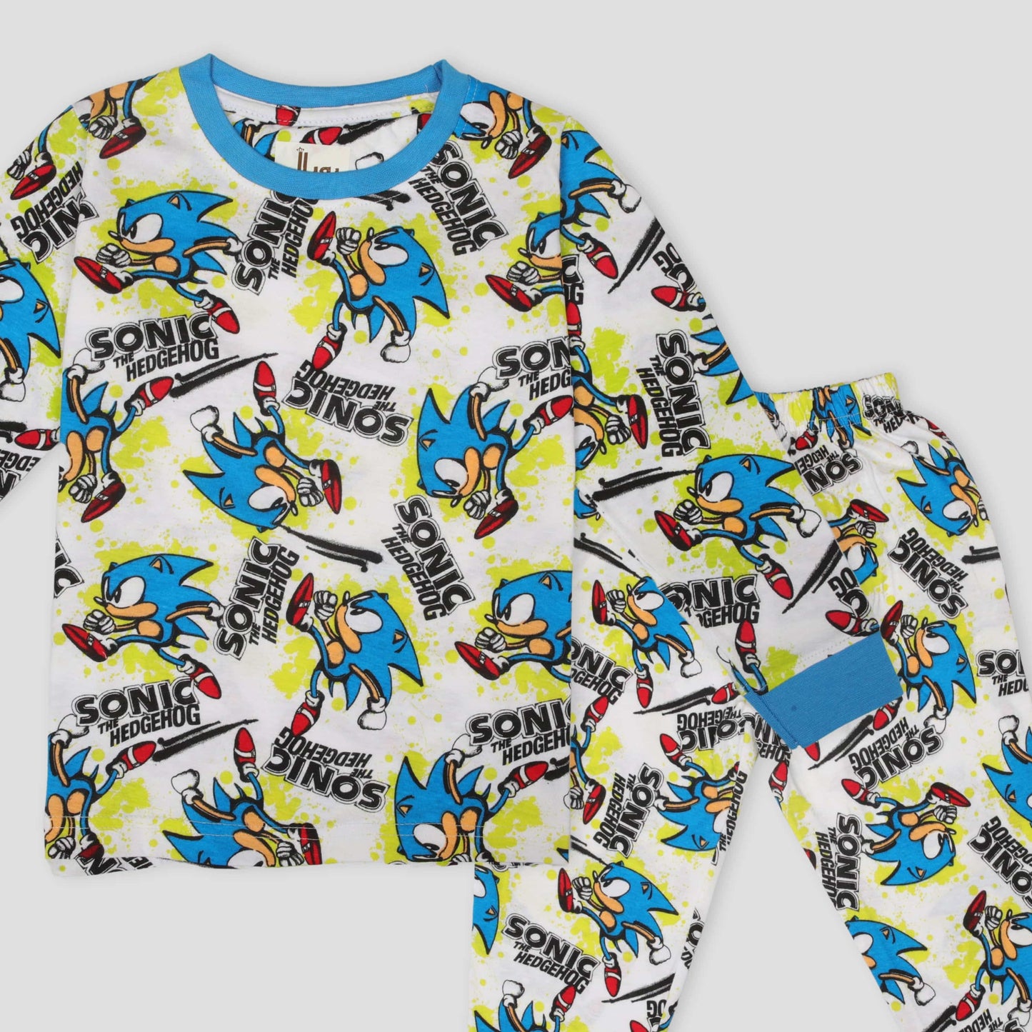 Royal Boys Sets Sonic Boys Full Sleeves Pajama Set - White