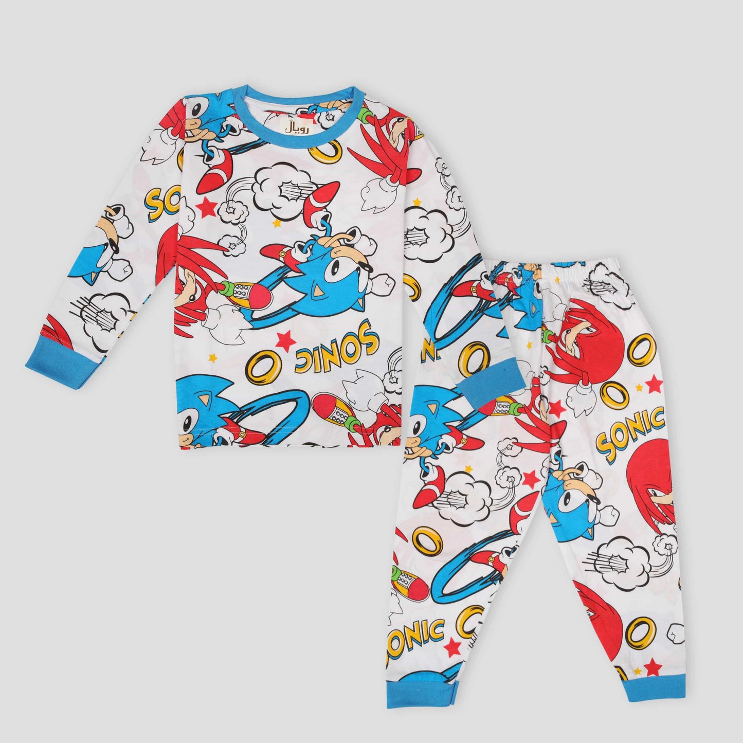 Royal Boys Sets Sonic Boys Full Sleeves Pajama Set - White