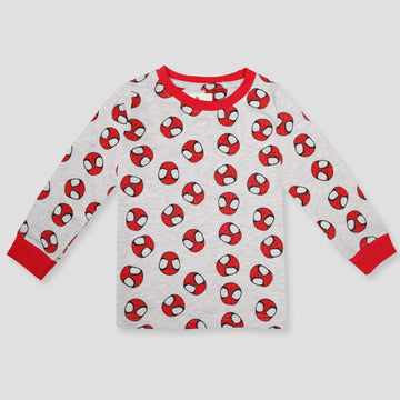 Royal Boys Sets Spiderman Boys Full Sleeves Pajama Set - Grey