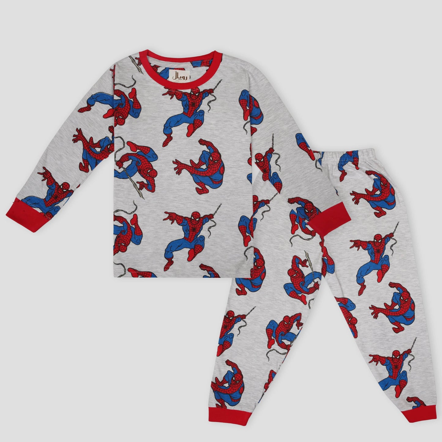 Royal Boys Sets Spiderman Boys Full Sleeves Pajama Set - Grey