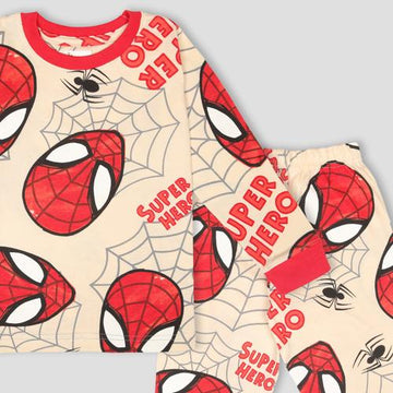 Royal Boys Sets Spiderman Boys Full Sleeves Pajama Set - Red