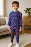 Royal Boys Sets Superman Boy Full Sleeves Pajama Sets- Navy Blue