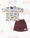 Royal Boys Short Sets Car Boys Shorts Set - Brown