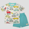 Royal Boys Short Sets Cars Boys Shorts Set - White-Blue