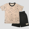 Royal Boys Short Sets Dinosaur Boys Shorts Set - Biege