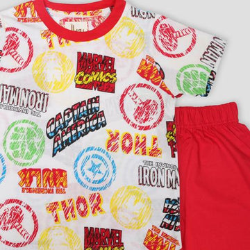 Royal Boys Short Sets Marvel Boys Shorts Set - White-Red