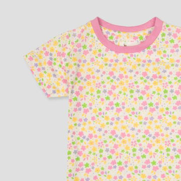 Royal Capri_Girls Bloom Dots Girls Capri Set - Yellow