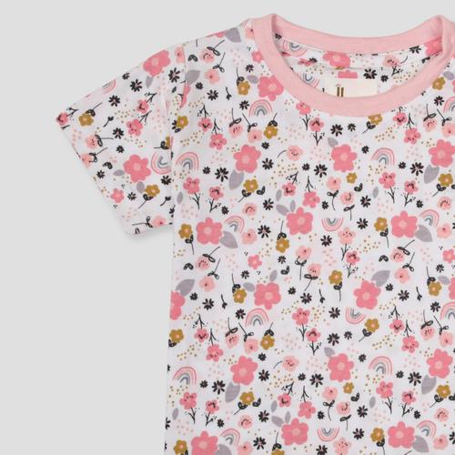 Royal Capri_Girls Floral Sprinkle Girls Capri Set - Pink