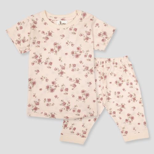 Royal Capri_Girls Flower Buds Girls Capri Set - Cream