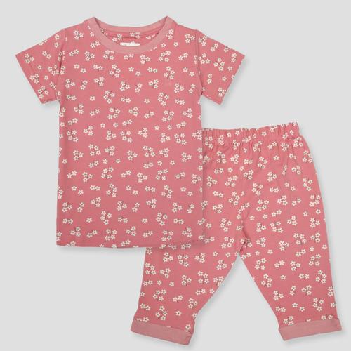 Royal Capri_Girls Mini Florals Girls Capri Set - Pink