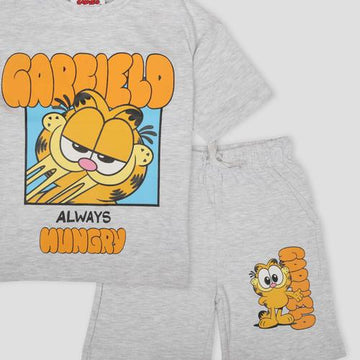 Royal Disney Boys Short Sets Garfield Boys Shorts Sets- Light Grey
