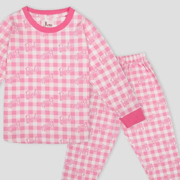 Royal Disney Girls Sets Barbies Girls Full Sleeves Pajama Set- Pink