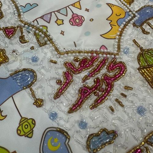 Royal Girls mukhawir Ramadan Kareem Embroidered Girls Mukhawir - White