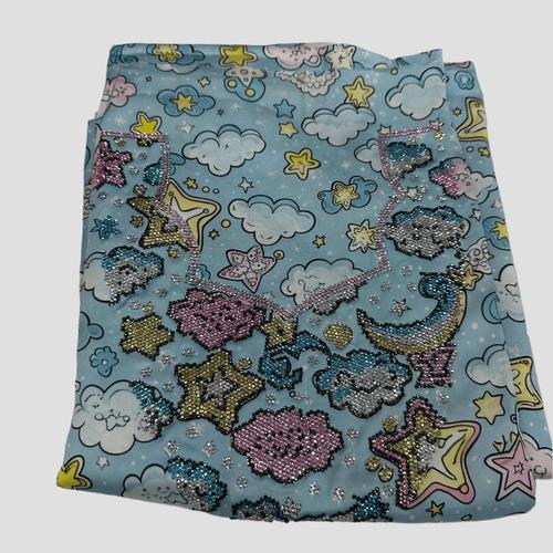 Royal Girls mukhawir Stars & Cloud Embroidered Girls Mukhawir - Blue