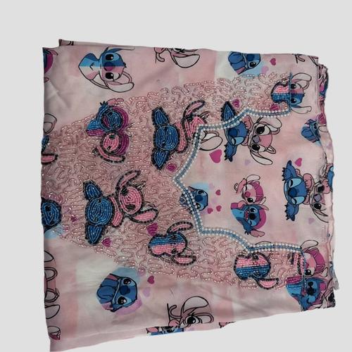 Royal Girls mukhawir Stitch Embroidered Girls Mukhawir - Pink