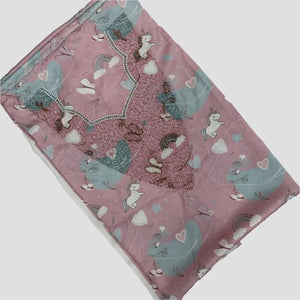 Royal Girls mukhawir Unicorn Embroidered Girls Mukhawir - Purple