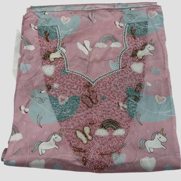 Royal Girls mukhawir Unicorn Embroidered Girls Mukhawir - Purple