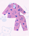 Royal Girls Sets Bear Girl Woven Rayon Button Pajama Set - Pink