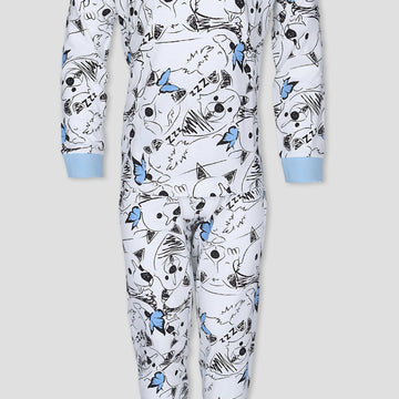 Royal Girls Sets Bear Girls Full Sleeves Pajama Set - Blue