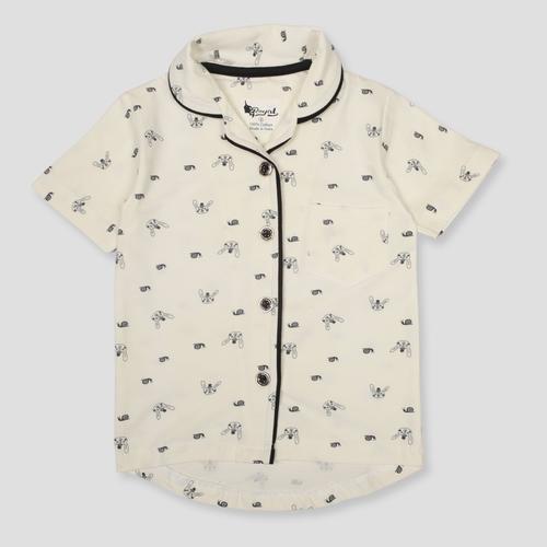 Royal Girls Sets Bunny Girls Button Pajama Set - Offwhite