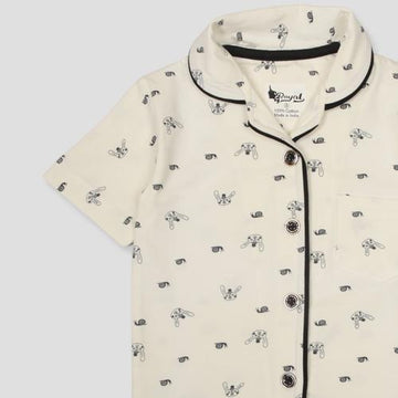 Royal Girls Sets Bunny Girls Button Pajama Set - Offwhite