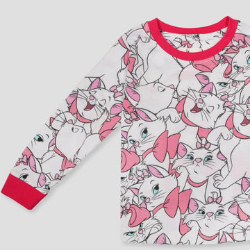 Royal Girls Sets Cat Marie Girls Full Sleeves Pajama Set - Pink