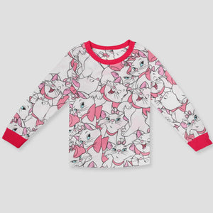 Royal Girls Sets Cat Marie Girls Full Sleeves Pajama Set - Pink