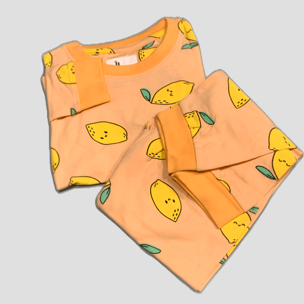 Royal Girls Sets Citrus Sweet Girls Full Sleeves Pajama Set - Orange