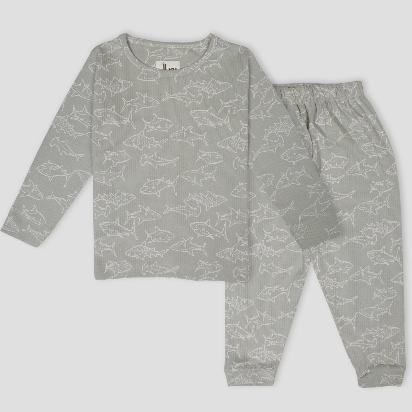 Royal Girls Sets Dolphin Girls Full Sleeves Pajama Set - Grey