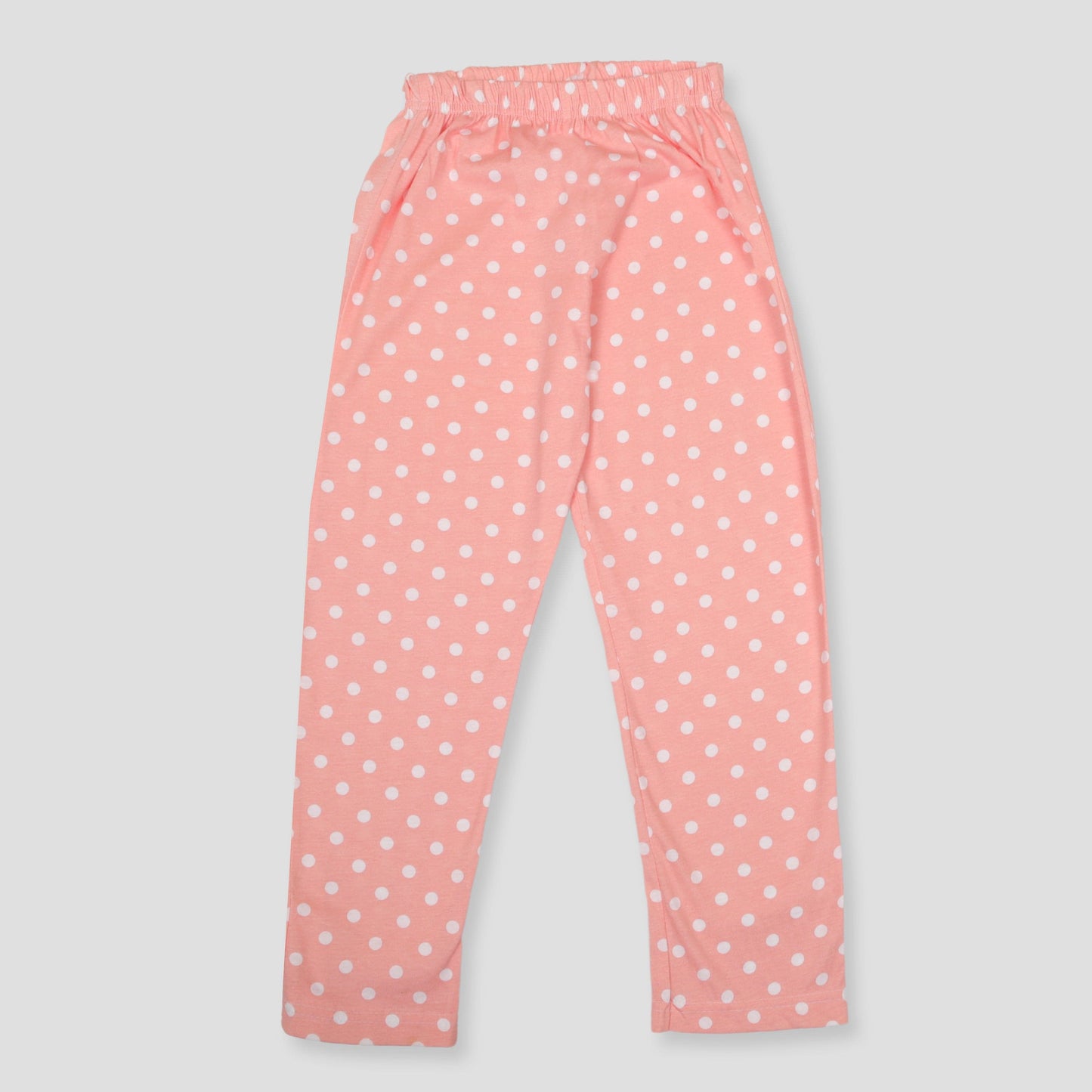 Royal Girls Sets Dotted Girls Button Pajama Set - Peach