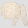 Royal Girls Sets Dotted Girls Full Sleeves Pajama Set - Cream