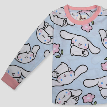 Royal Girls Sets Elephant Girls Full Sleeves Pajama Set - Blue