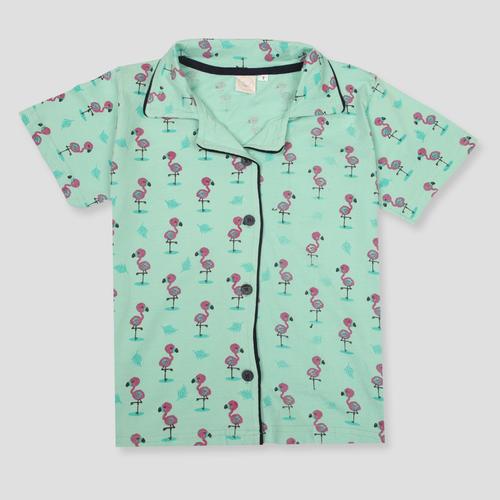 Royal Girls Sets Flamingo Girls Button Pajama Set - Green