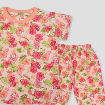 Royal Girls Sets Fruity Floral Girl Pajama Set - Pink