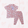 Royal Girls Sets Heart Girls Button Pajama Set - Pink